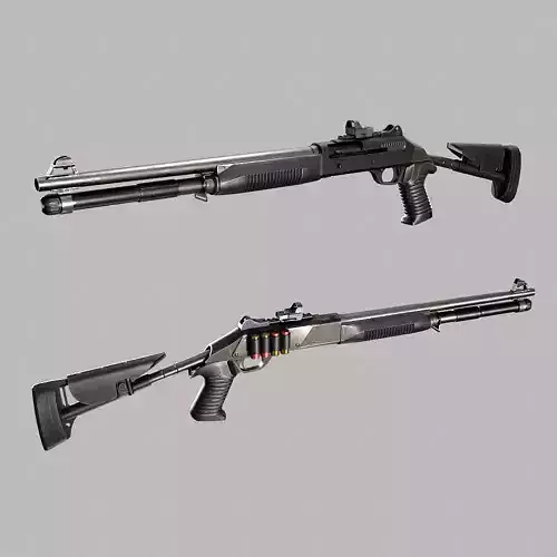 Benelli m4 shotgun pbr realistic weapon 3d model  Low-poly 3D model