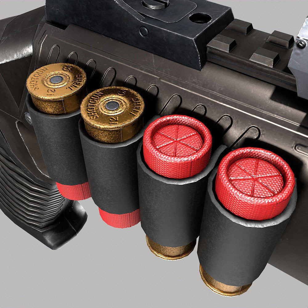 Benelli m4 shotgun pbr realistic weapon 3d model Low-poly 3D model_13