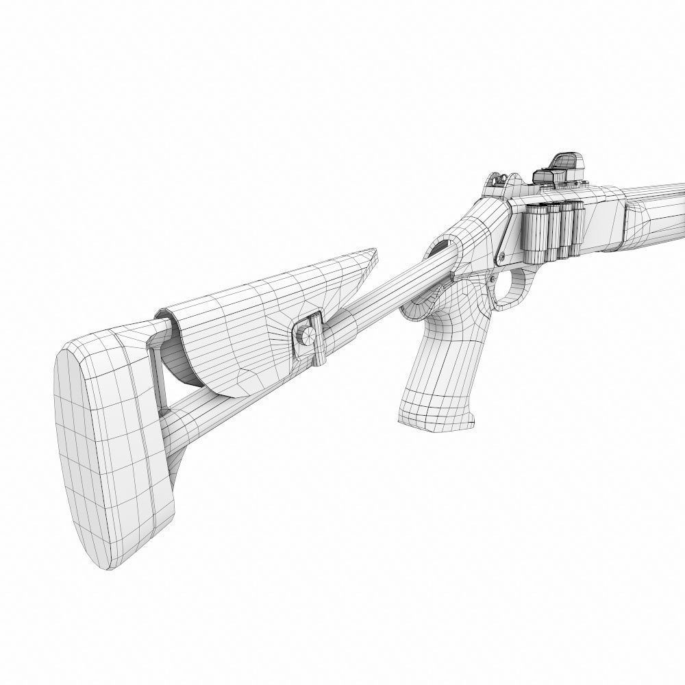 Benelli m4 shotgun pbr realistic weapon 3d model Low-poly 3D model_18