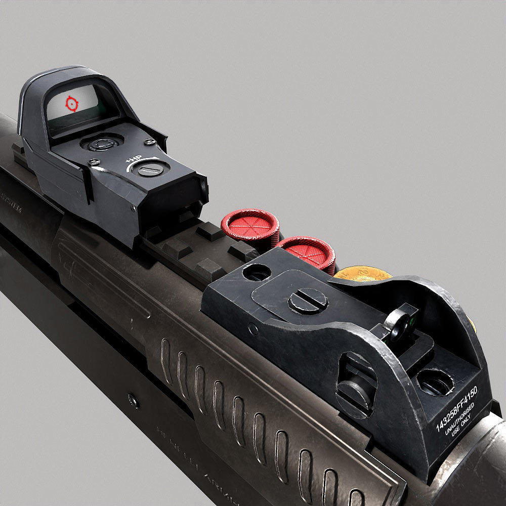 Benelli m4 shotgun pbr realistic weapon 3d model Low-poly 3D model_10