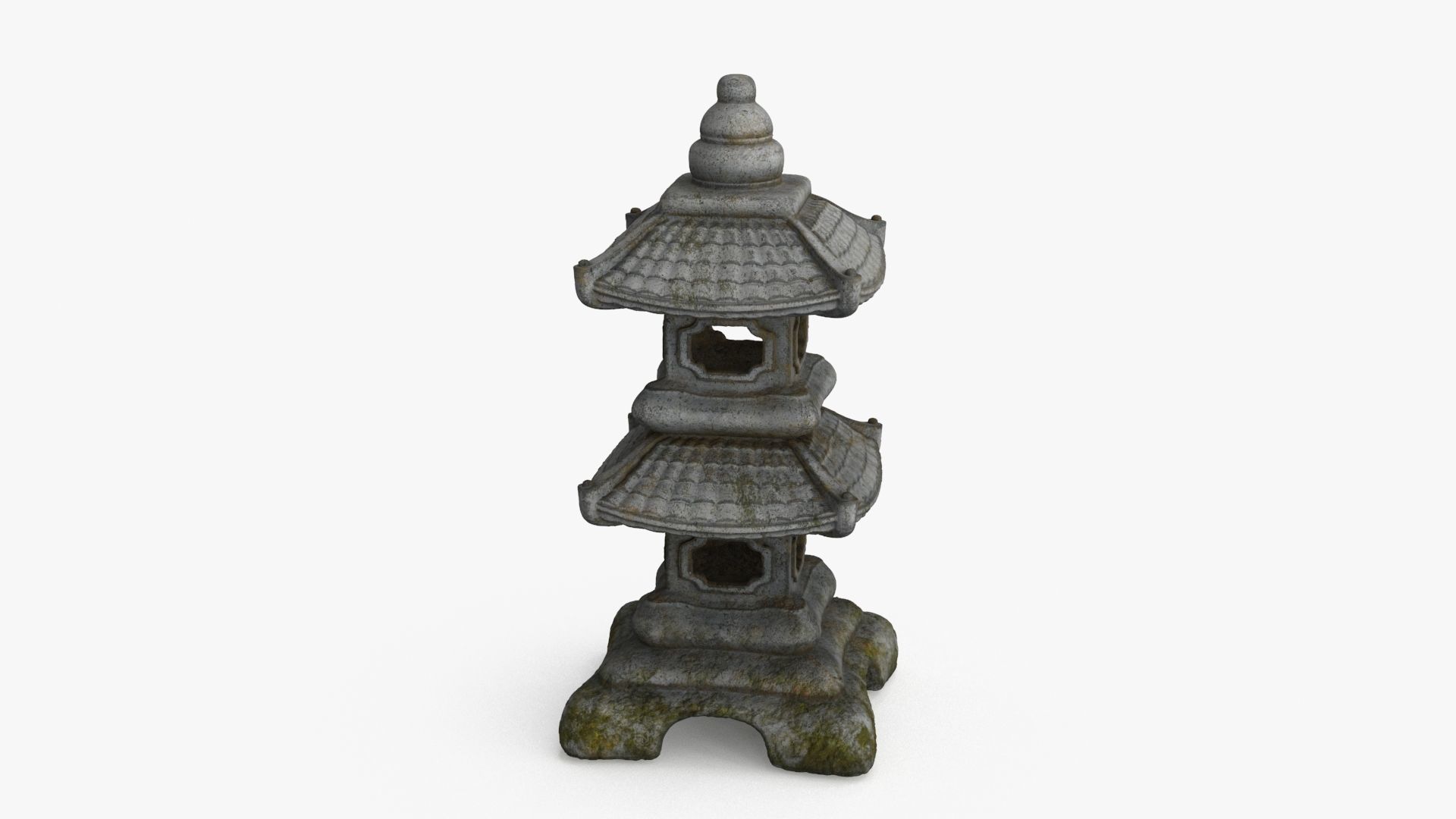 Pagoda Lantern Garden Statue Low-poly 3D model_10