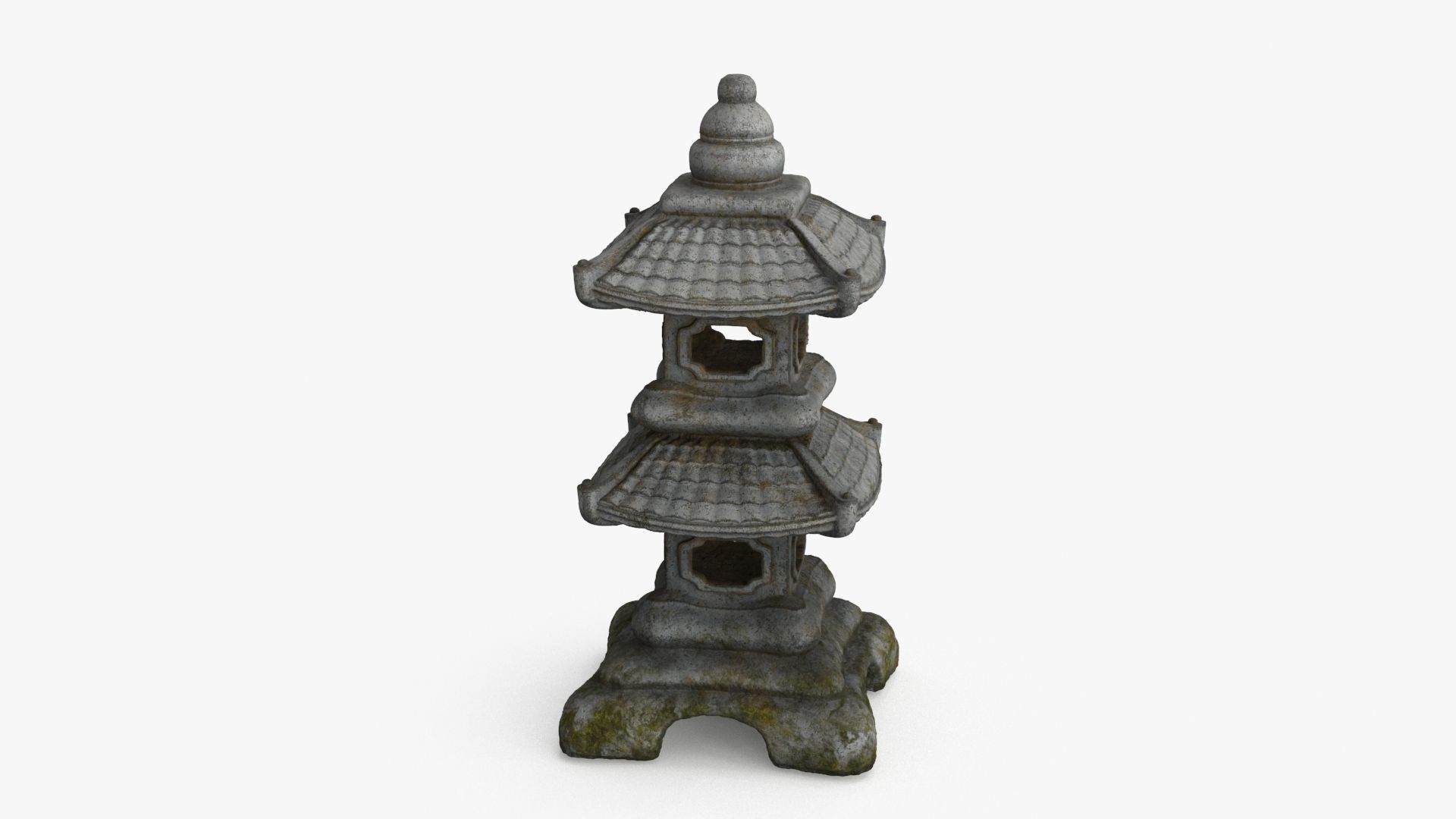 Pagoda Lantern Garden Statue Low-poly 3D model_7