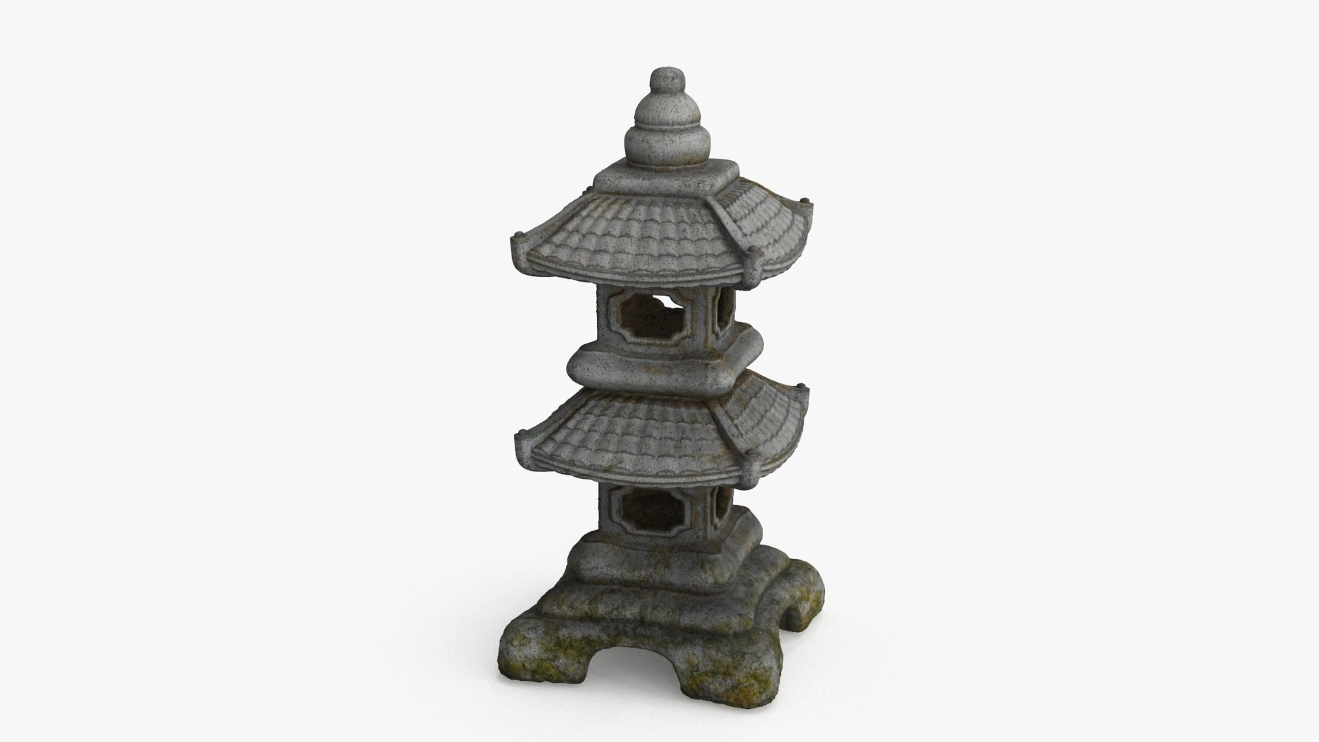 Pagoda Lantern Garden Statue Low-poly 3D model_4