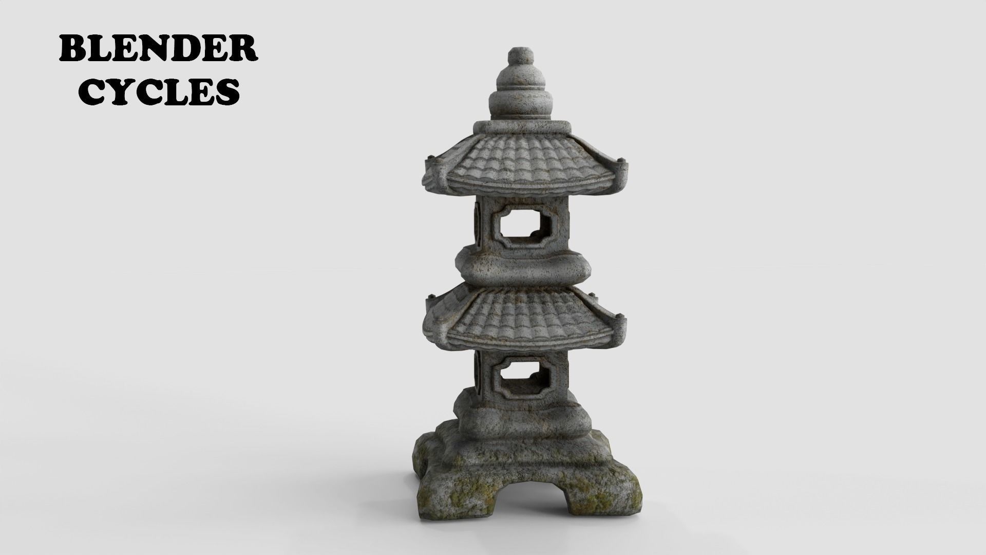Pagoda Lantern Garden Statue Low-poly 3D model_17