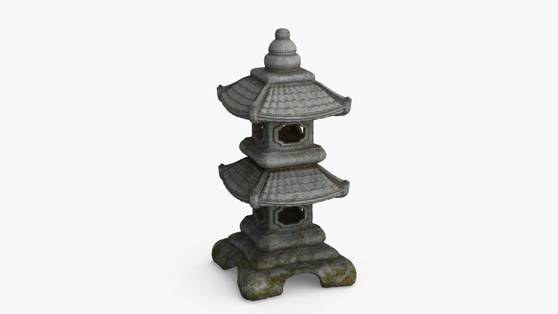 Pagoda Lantern Garden Statue Low-poly 3D model_5