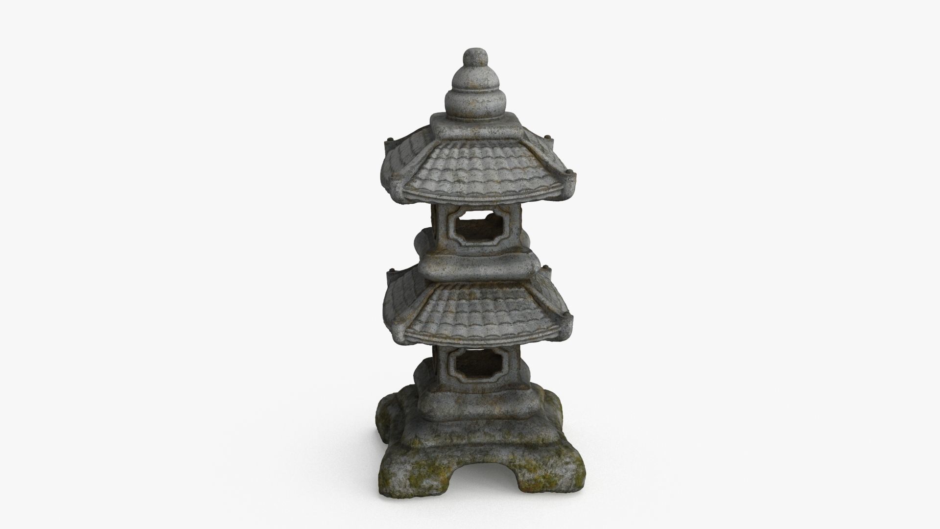 Pagoda Lantern Garden Statue Low-poly 3D model_13