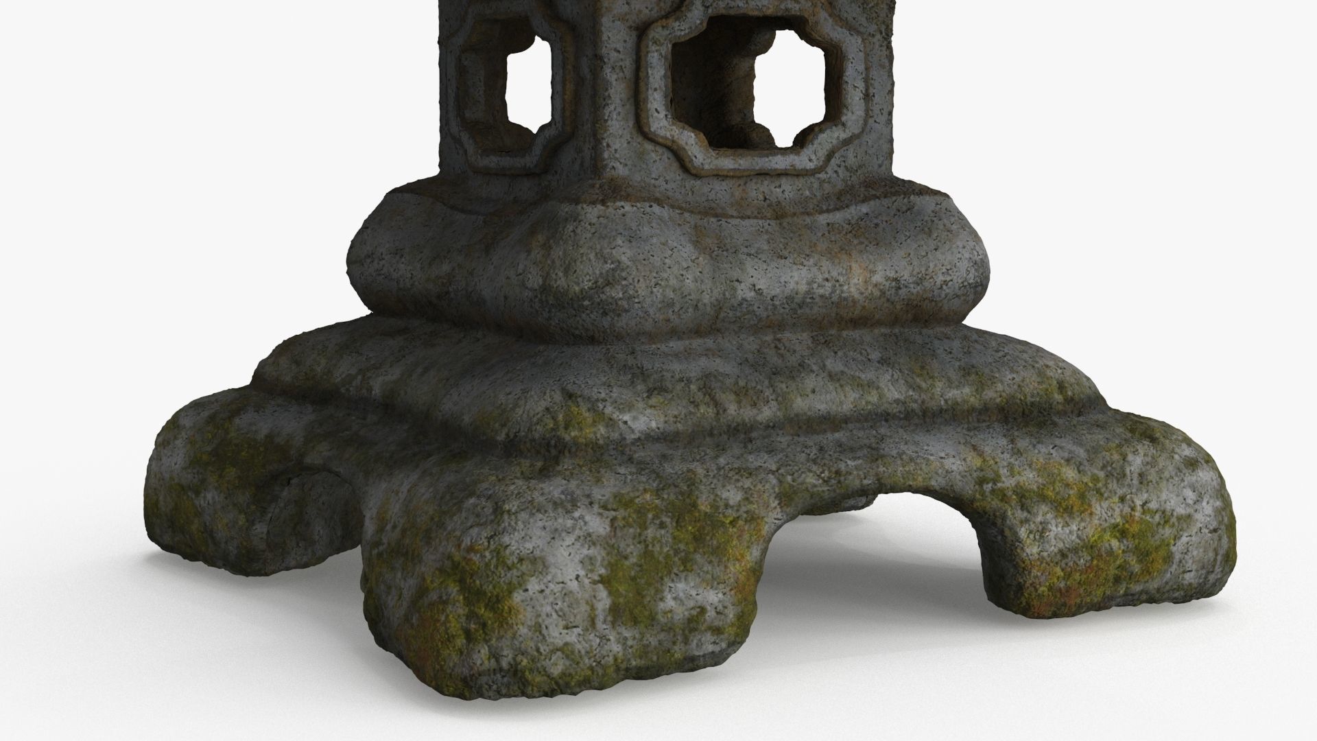 Pagoda Lantern Garden Statue Low-poly 3D model_16