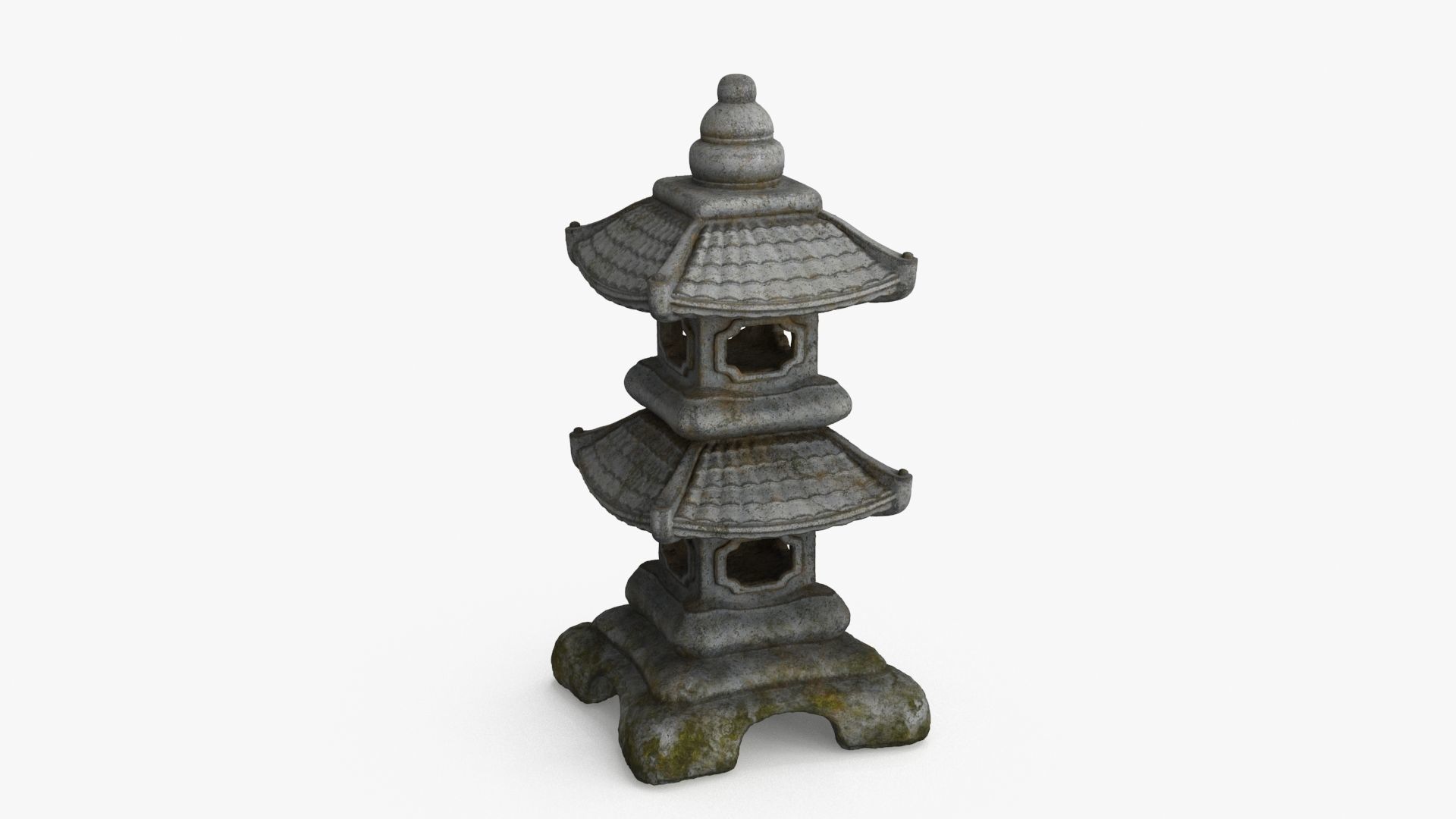 Pagoda Lantern Garden Statue Low-poly 3D model_8