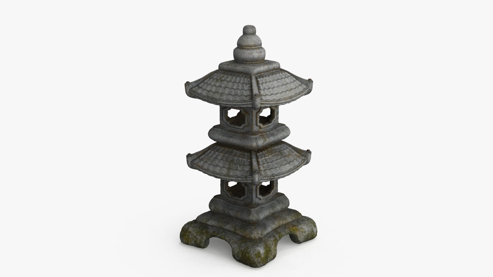 Pagoda Lantern Garden Statue Low-poly 3D model_9
