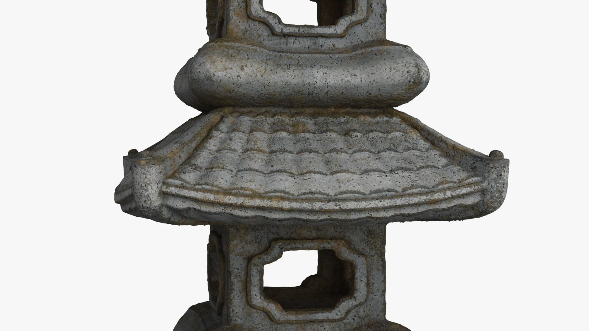 Pagoda Lantern Garden Statue Low-poly 3D model_15