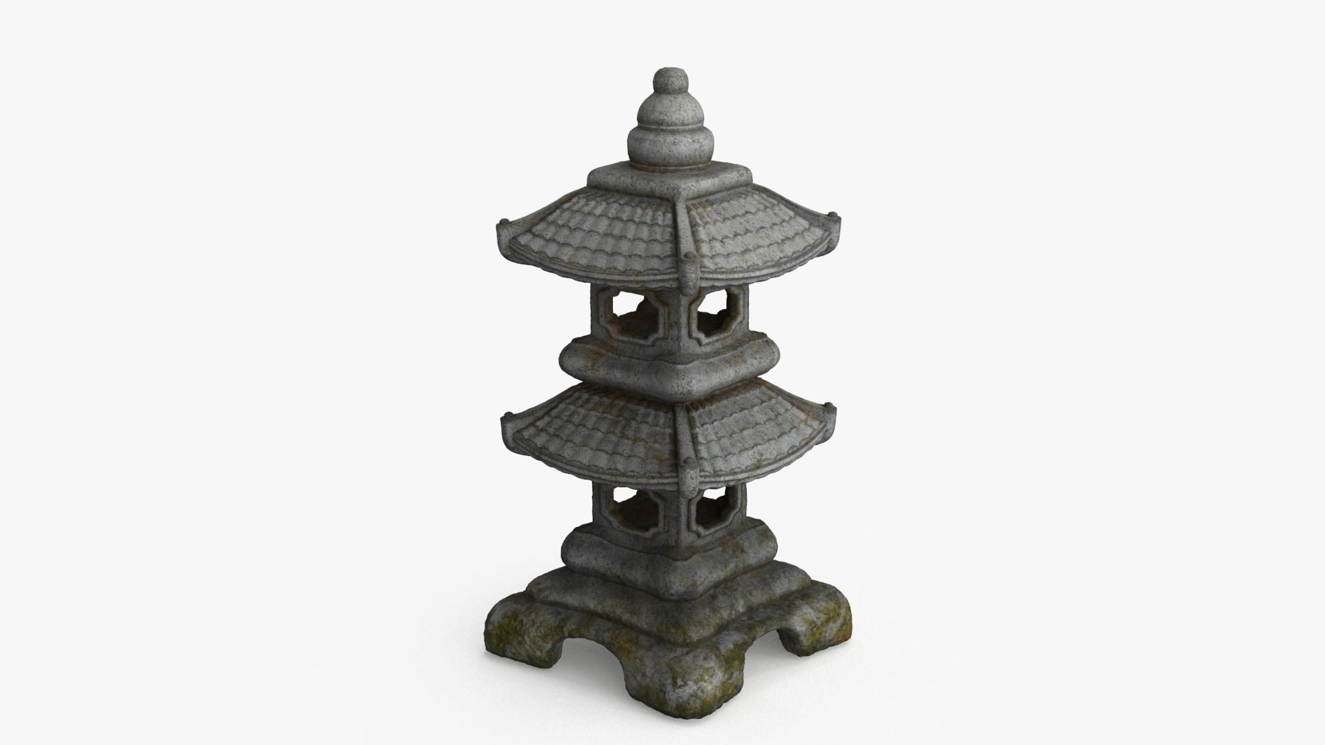 Pagoda Lantern Garden Statue Low-poly 3D model_6