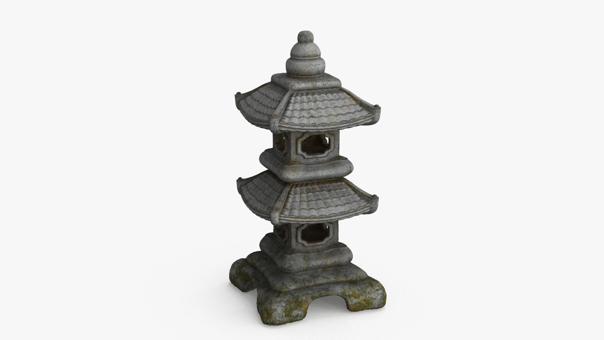 Pagoda Lantern Garden Statue Low-poly 3D model_2