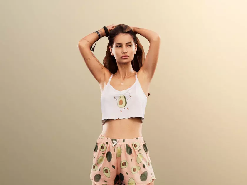 Lara 12718 - Standing Woman In Pyjamas Tying Hair Low-poly 3D model_0