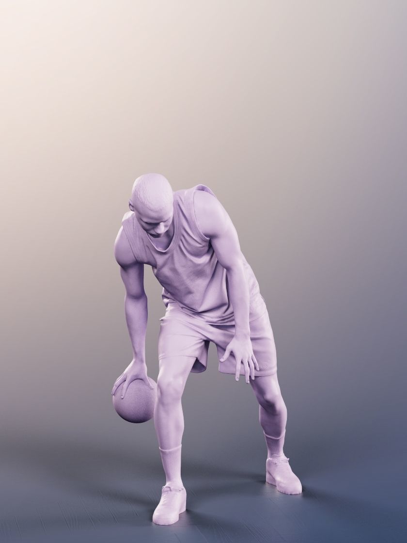 Jonny 12679 - Athletic Black Basketball Player Low-poly 3D model_4