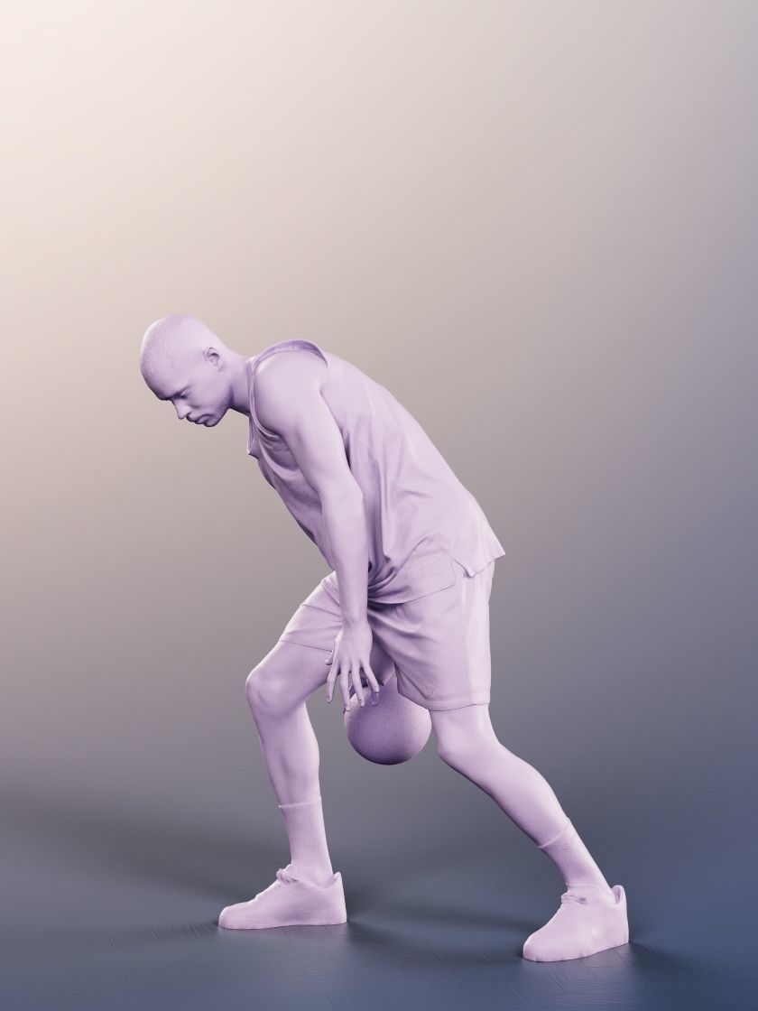 Jonny 12679 - Athletic Black Basketball Player Low-poly 3D model_5