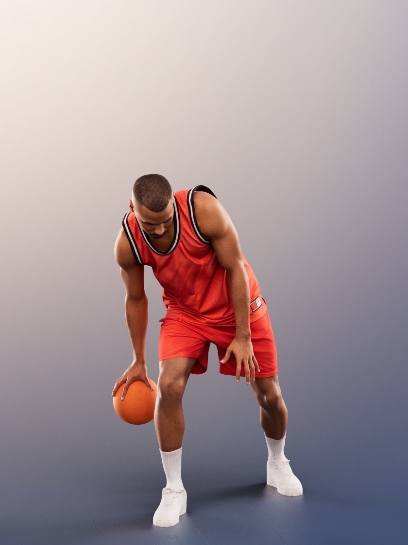 Jonny 12679 - Athletic Black Basketball Player Low-poly 3D model_2