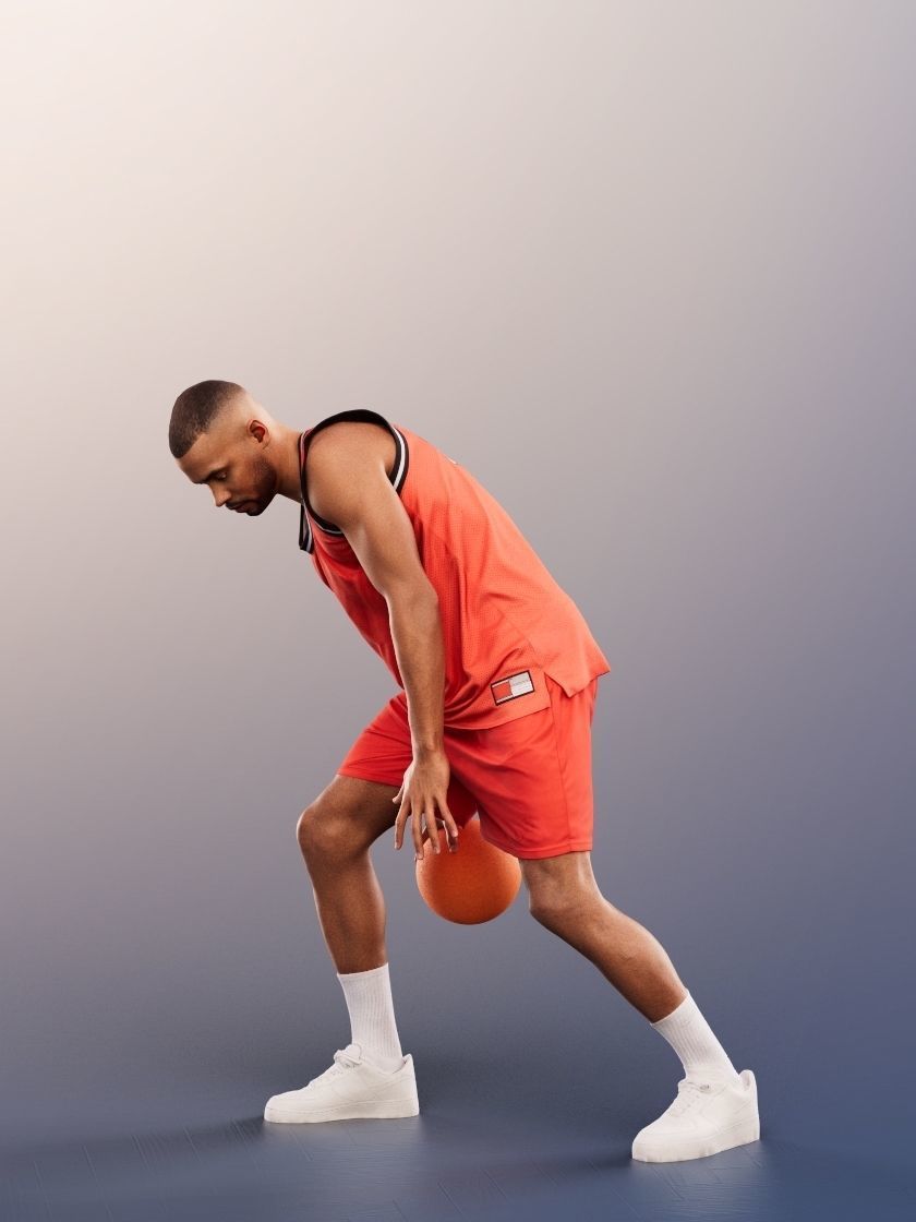 Jonny 12679 - Athletic Black Basketball Player Low-poly 3D model_3