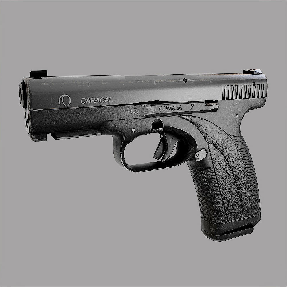 Caracal gun weapon 3d model Low-poly 3D model_3