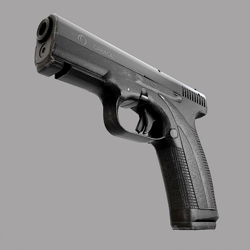 Caracal gun weapon 3d model Low-poly 3D model_4
