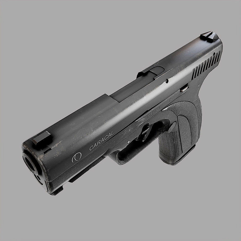 Caracal gun weapon 3d model Low-poly 3D model_2