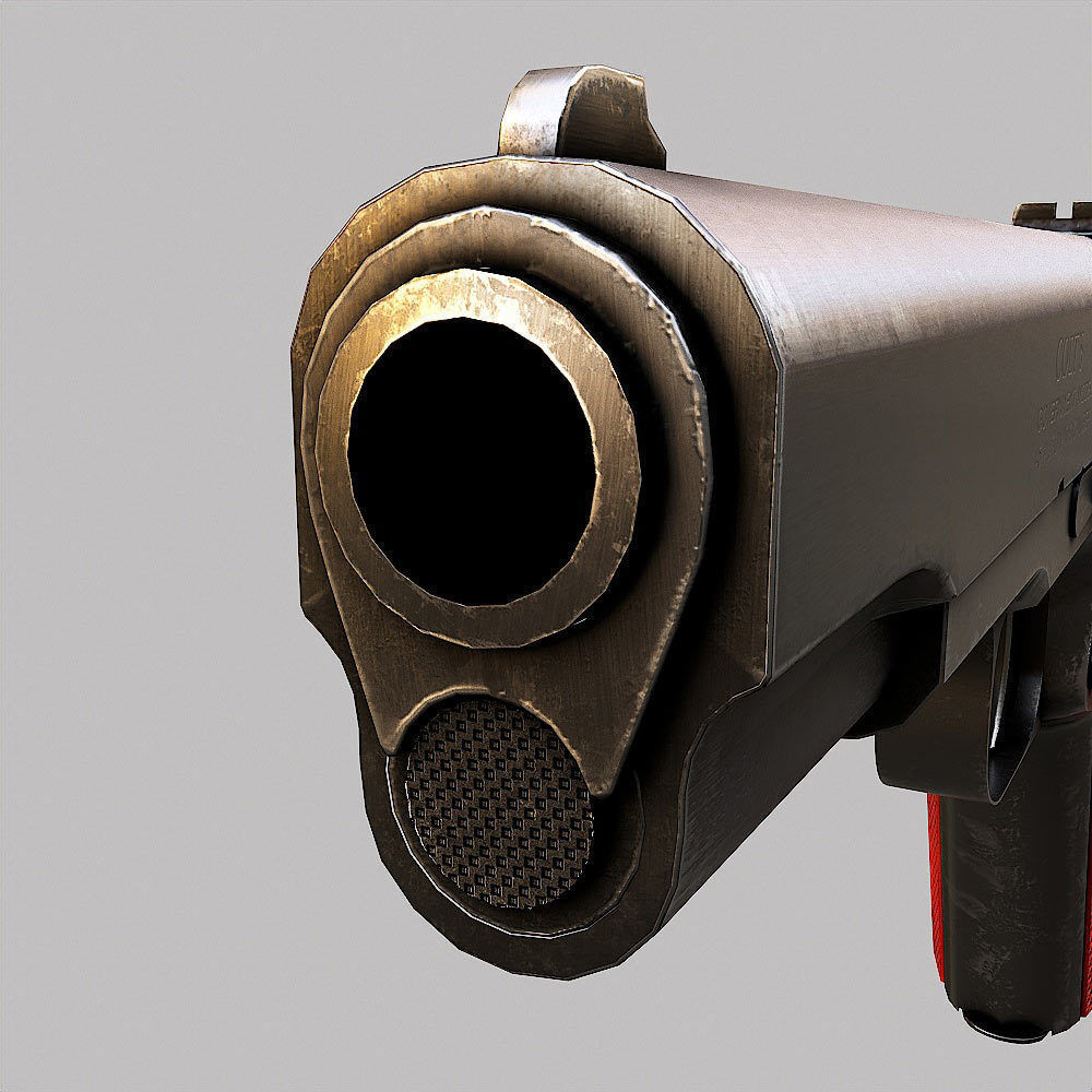 M1911A1 Colt gun weapon 3d model Low-poly 3D model_7