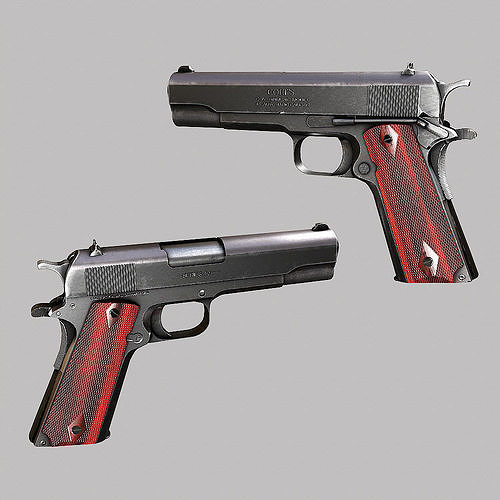 M1911A1 Colt gun weapon 3d model  Low-poly 3D model