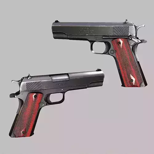 M1911A1 Colt gun weapon 3d model 
