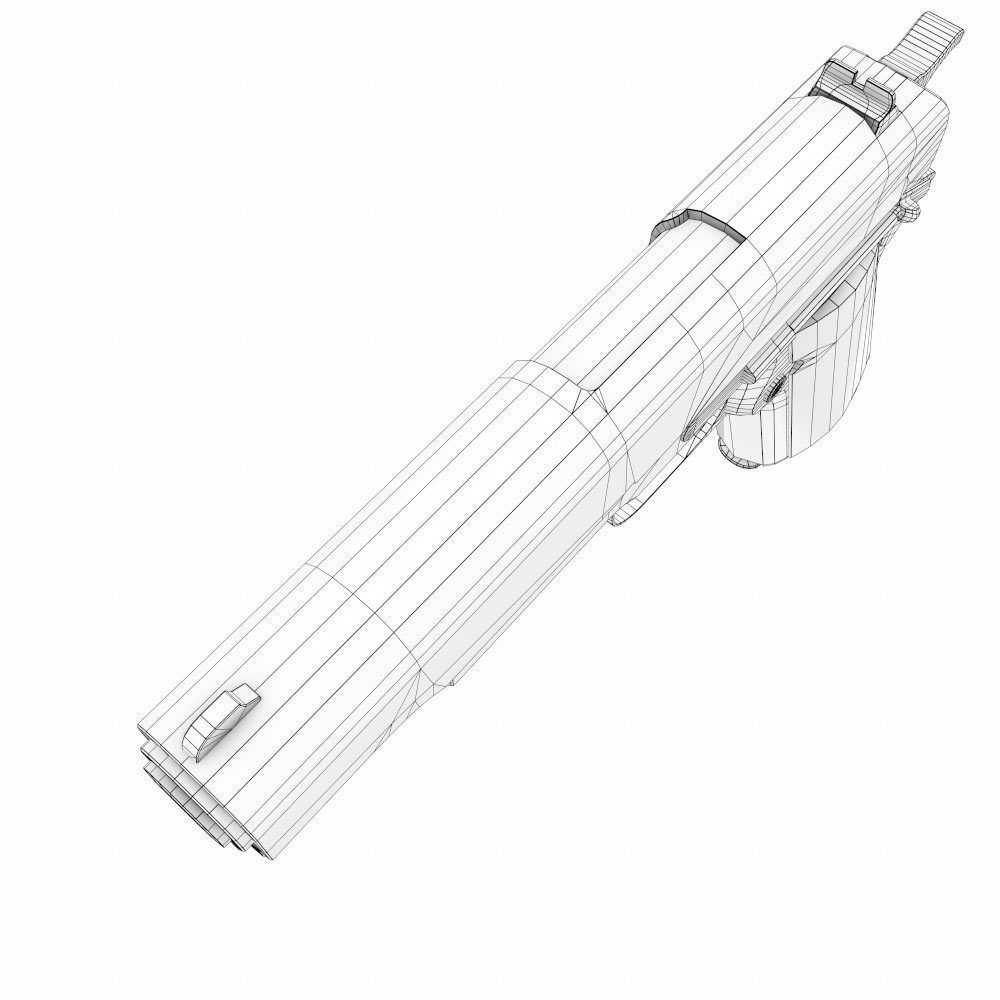 M1911A1 Colt gun weapon 3d model Low-poly 3D model_10