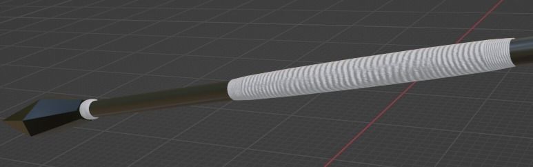 3D Spear arrow with metal shaft Low-poly 3D model_1