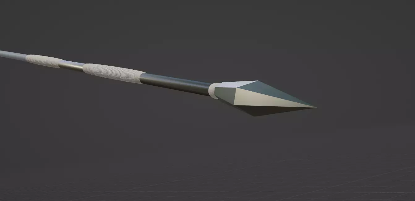 3D Spear arrow with metal shaft Low-poly 3D model_0
