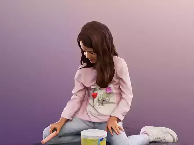 Leonie 12338 - Playing Little Girl Chalk Painting