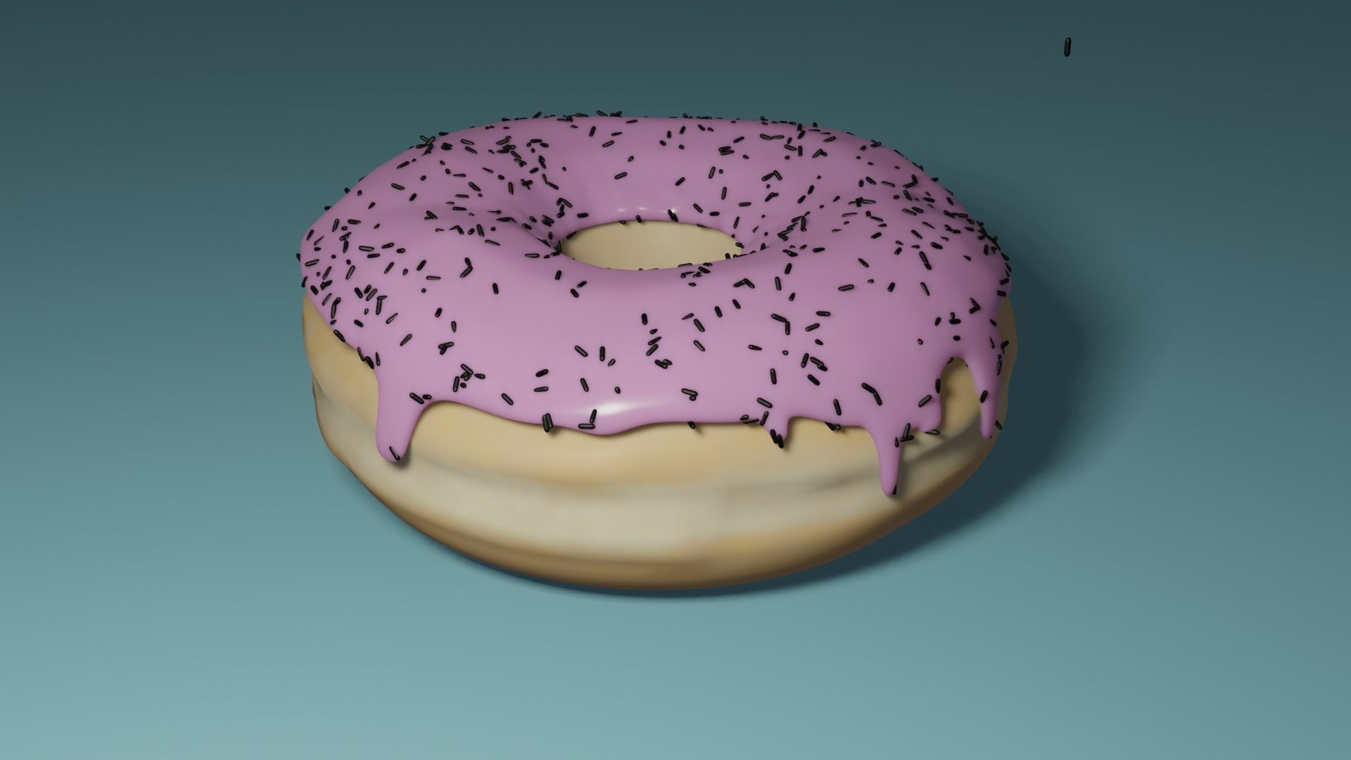 donut with frosting and sprinkles 3D model_1