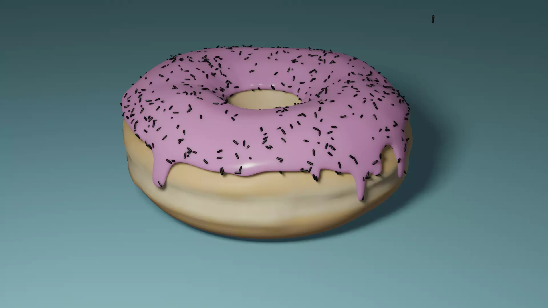 donut with frosting and sprinkles 3D model_0
