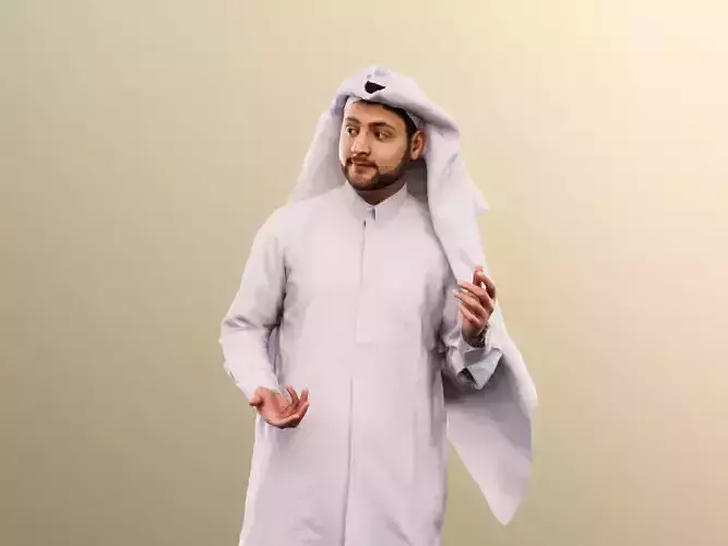 Sahin 12185 - Traditional Arabic Man Walking