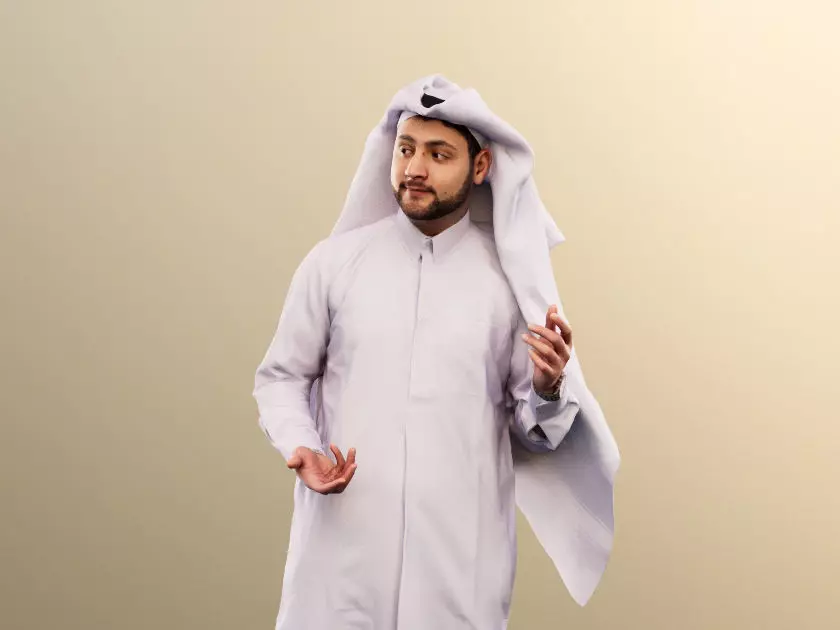 Sahin 12185 - Traditional Arabic Man Walking Low-poly 3D model_0