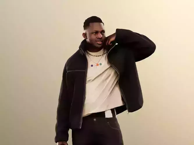 Danny 11731 - Young Black Man Standing With Bag