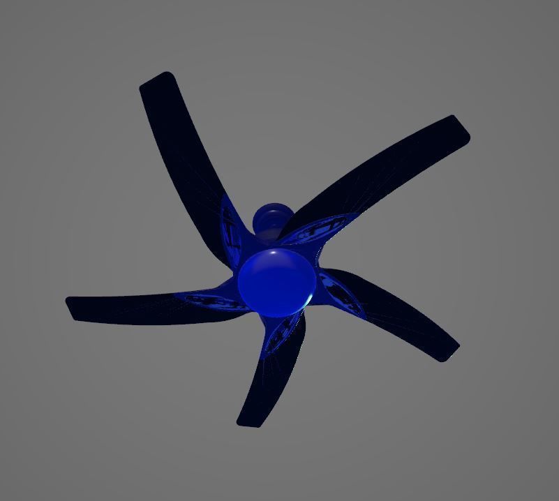 Ceiling fans Low-poly 3D model_1