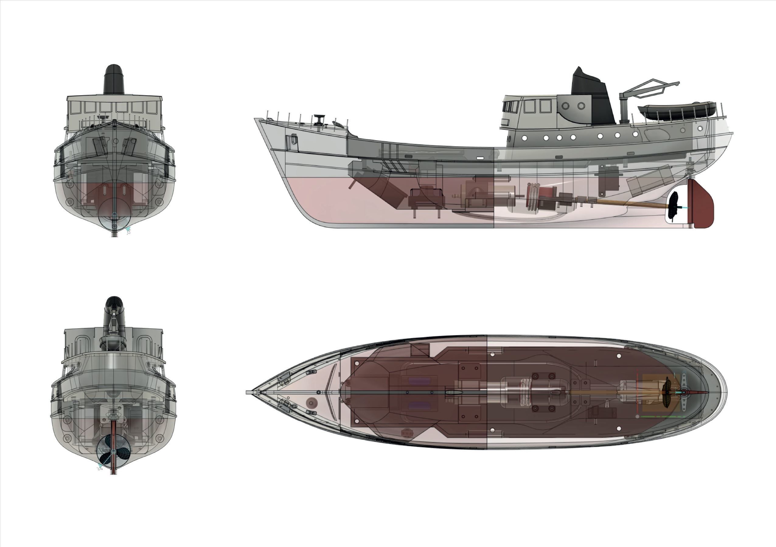 1 100 Fishing boat RC Model Ship Instructions 3D print model Free 3D print model_2