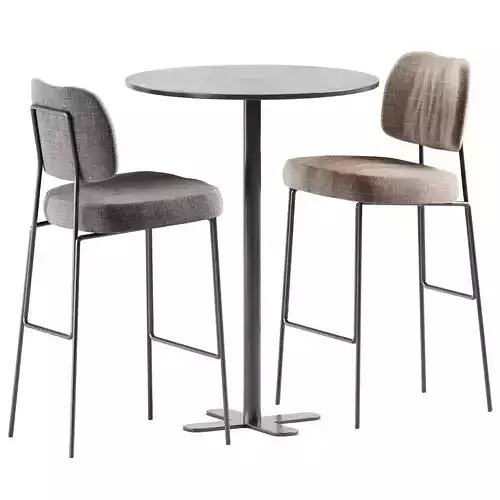 Genova Table by iSimar and Kapoor Bar Chair by Annud