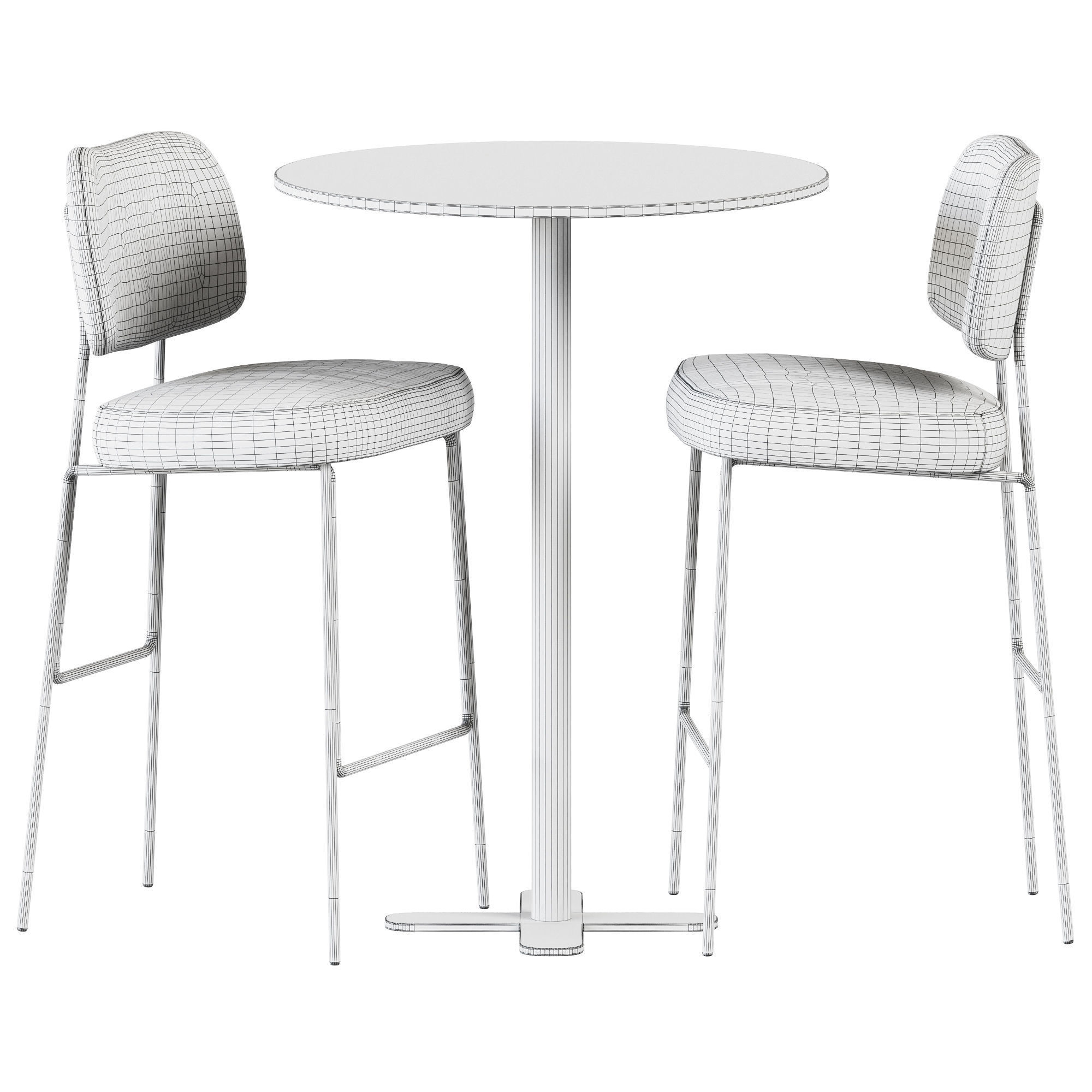 Genova Table by iSimar and Kapoor Bar Chair by Annud 3D model_4