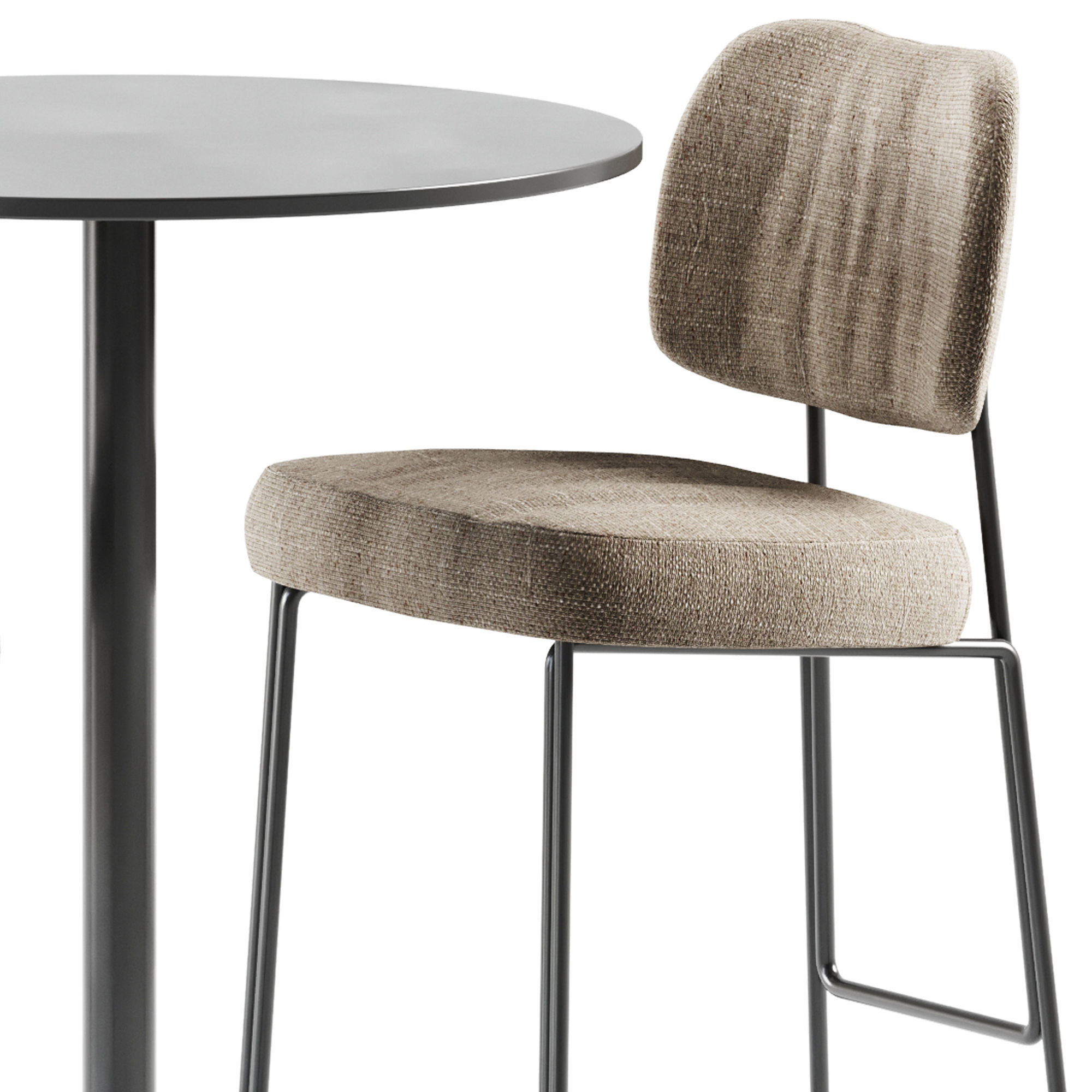 Genova Table by iSimar and Kapoor Bar Chair by Annud 3D model_2