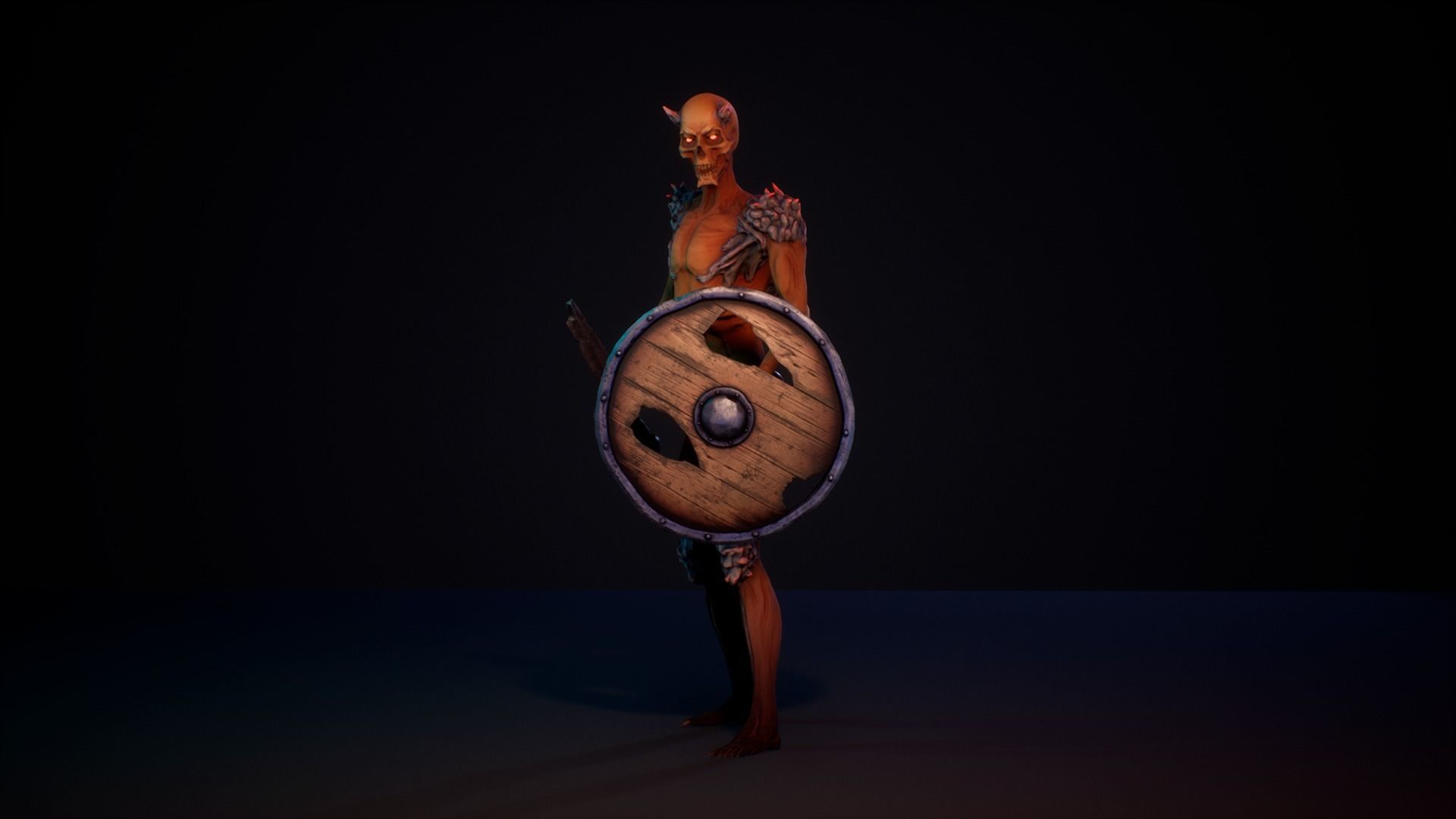 Stylized demonic creature Low-poly 3D model_2