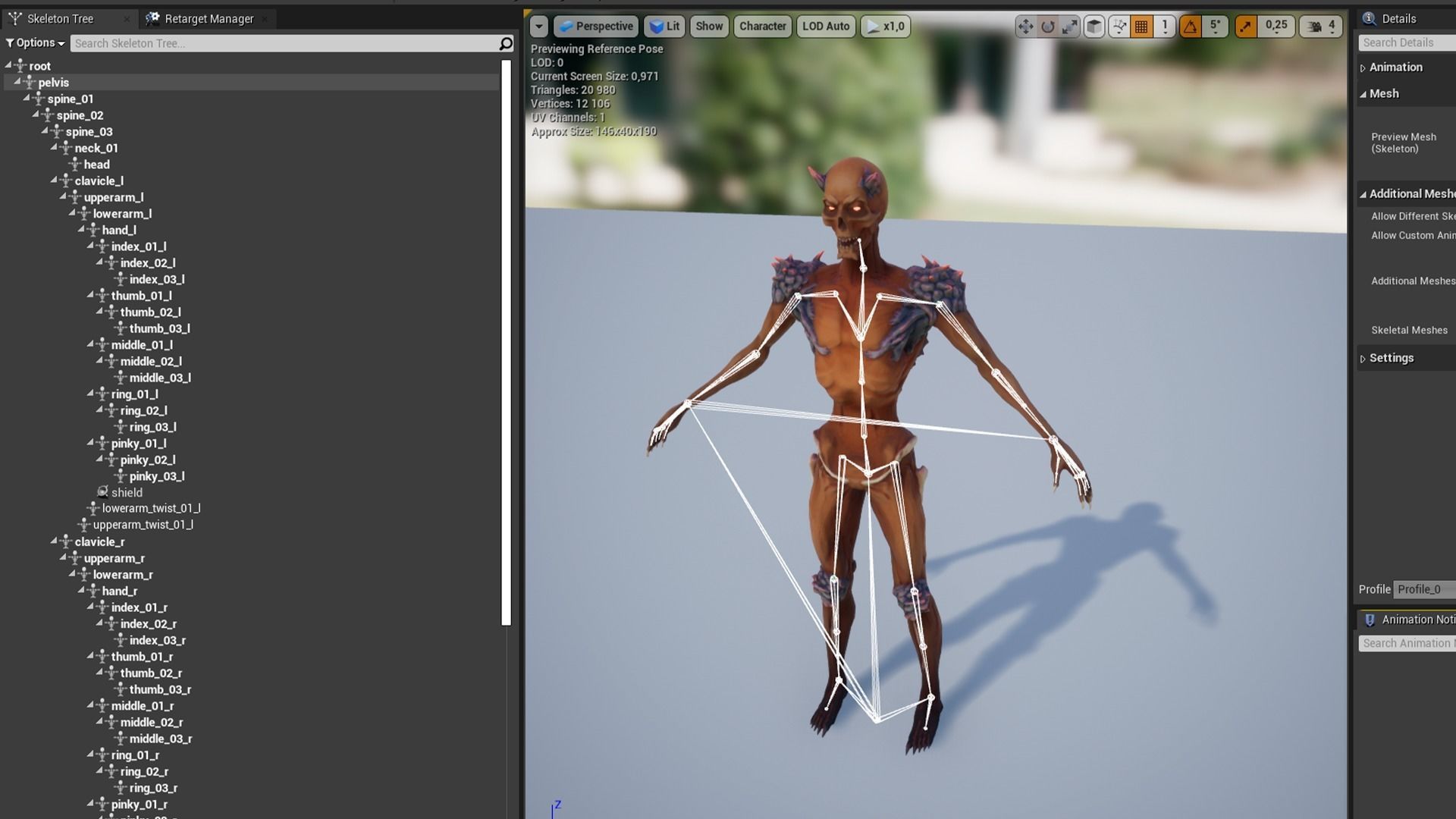 Stylized demonic creature Low-poly 3D model_7