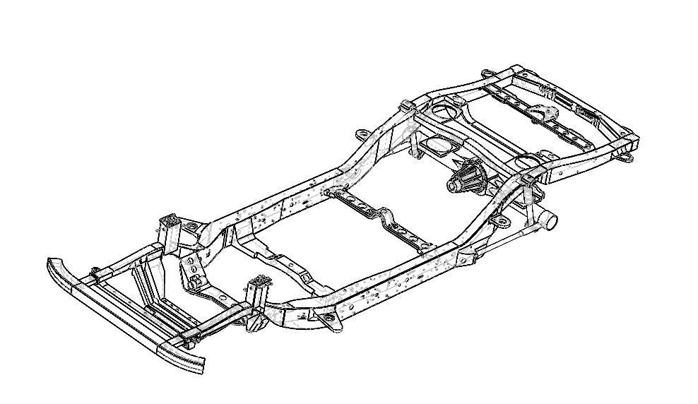 Toyota Land Cruiser Prado Chassis Frame 3D model_4