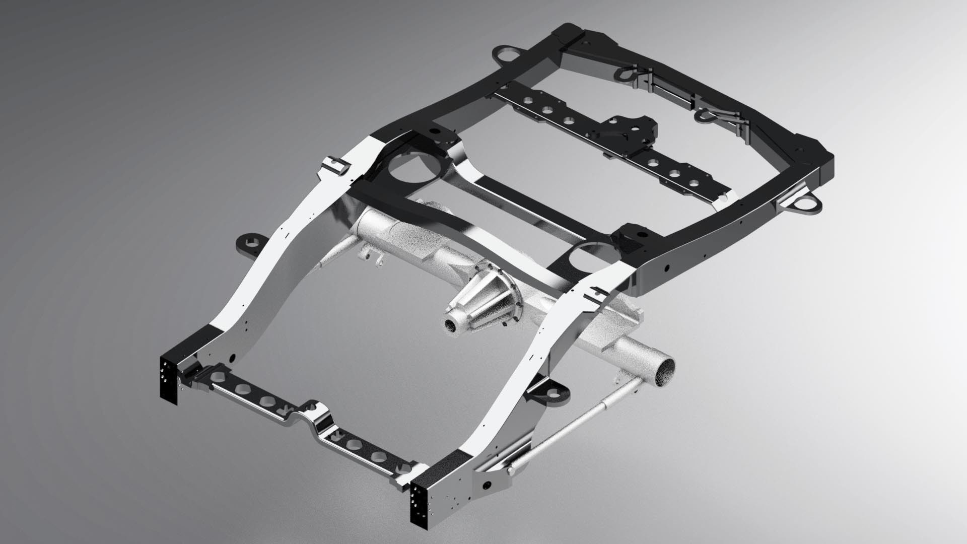 Toyota Land Cruiser Prado Chassis Frame 3D model_1