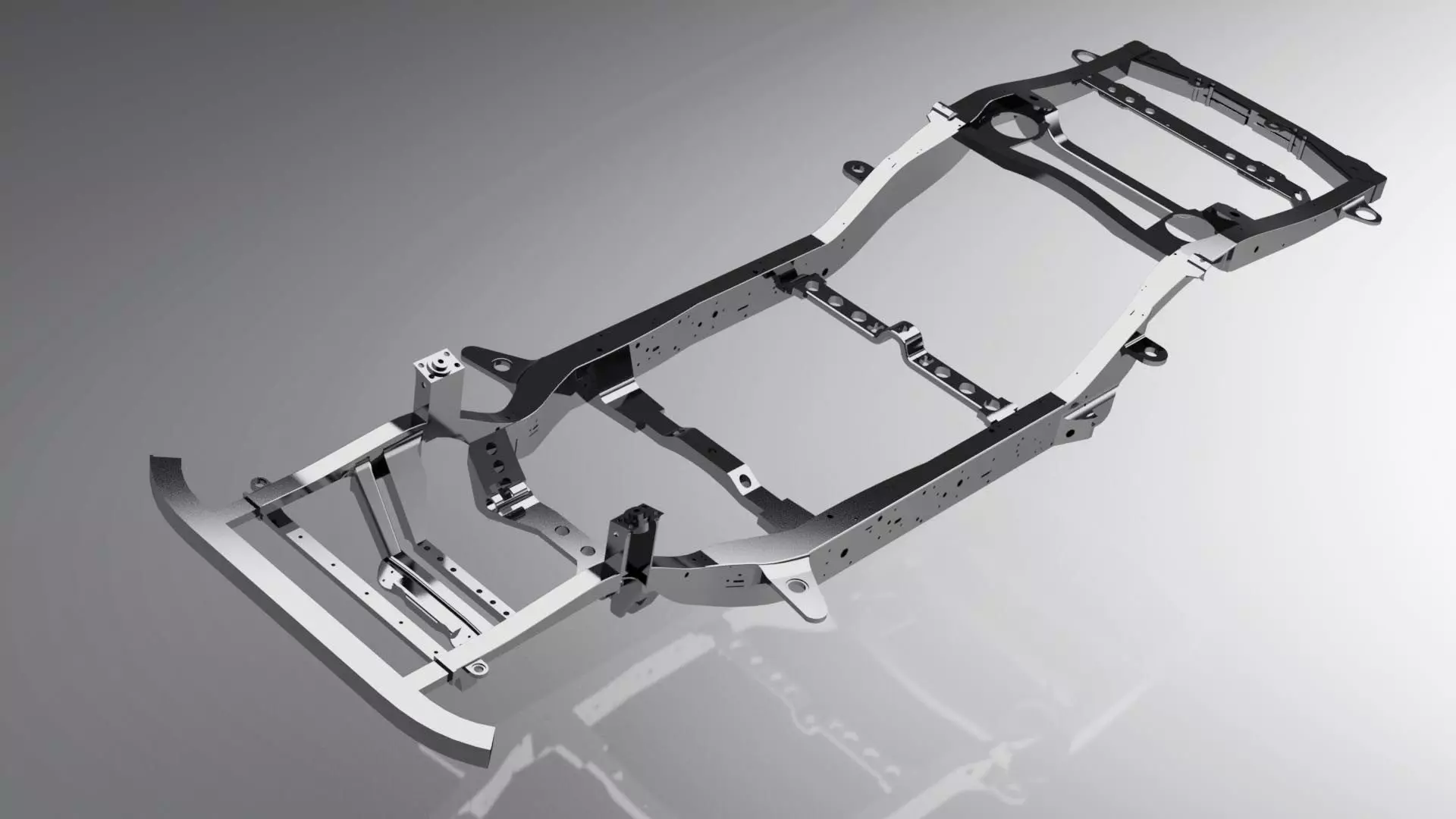 Toyota Land Cruiser Prado Chassis Frame 3D model_0