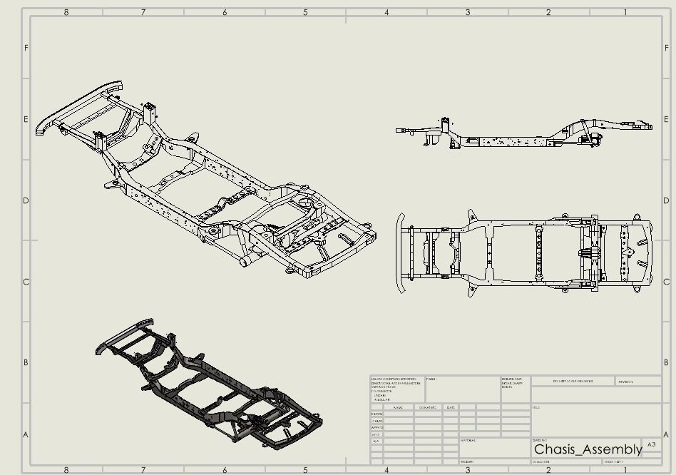Toyota Land Cruiser Prado Chassis Frame 3D model_5