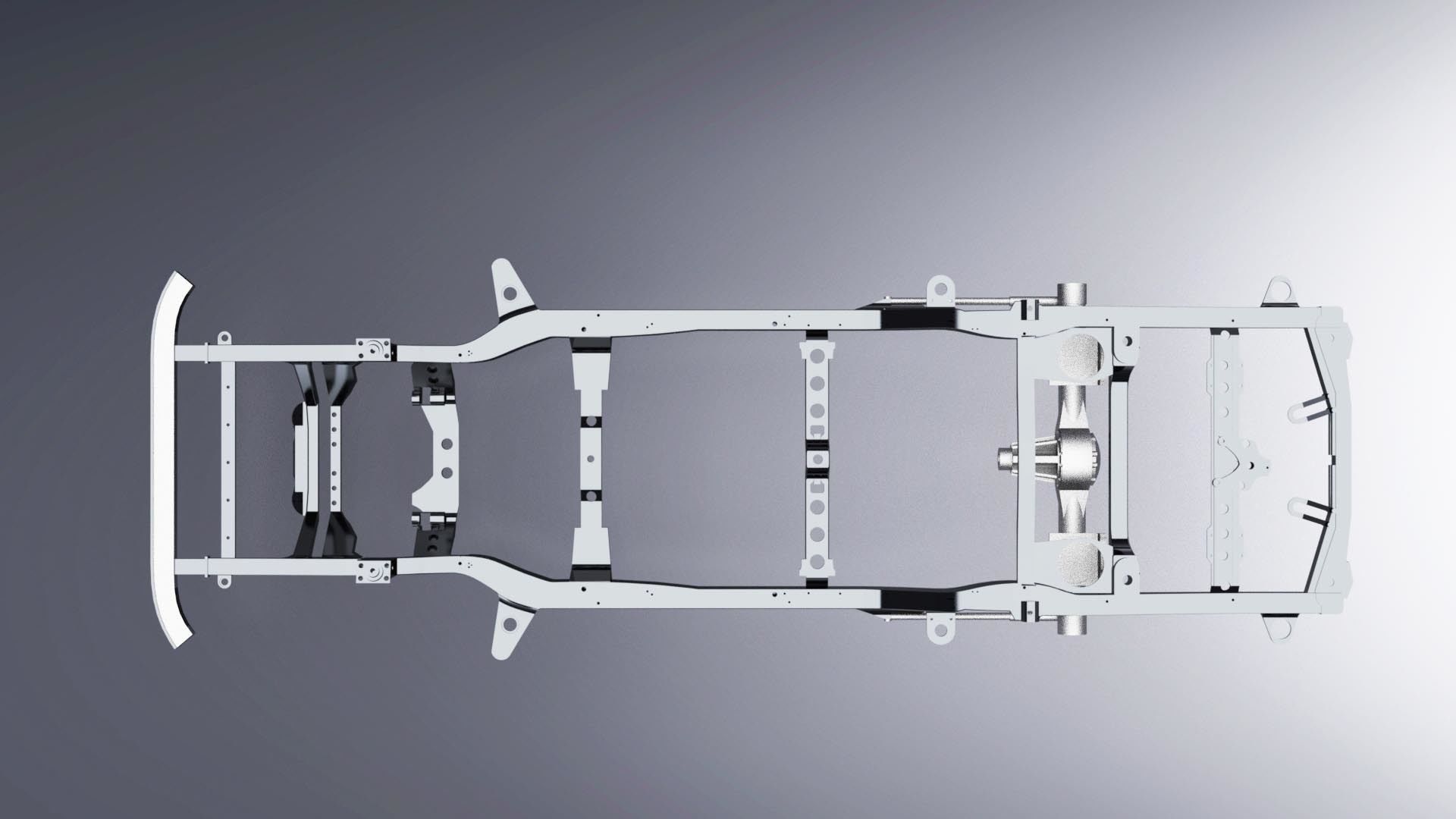 Toyota Land Cruiser Prado Chassis Frame 3D model_3