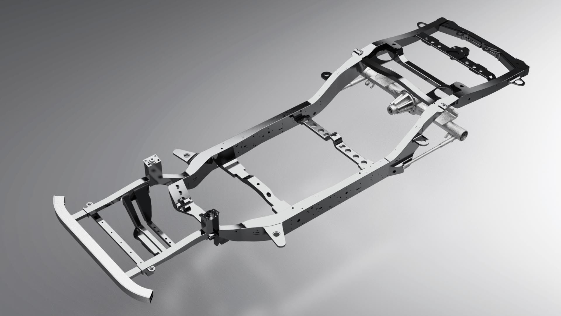 Toyota Land Cruiser Prado Chassis Frame 3D model_2