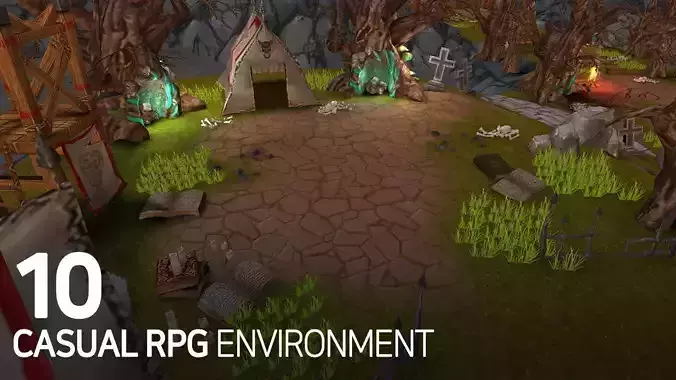 Casual RPG Environment 10 Low-poly 3D model